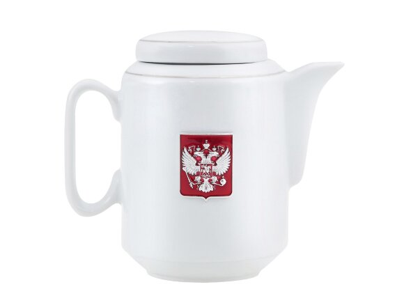 Чайный набор с подстаканником и фарфоровым чайником ЭГОИСТ-М, серебристый/белый Чайный набор с подстаканником и фарфоровым чайником ЭГОИСТ-М, серебристый/белый