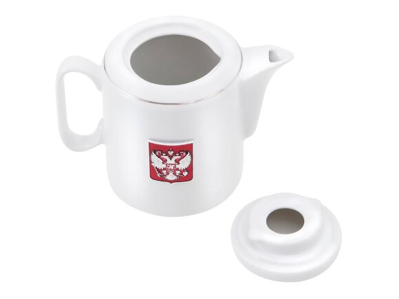 Чайный набор с подстаканником и фарфоровым чайником ЭГОИСТ-М, серебристый/белый Чайный набор с подстаканником и фарфоровым чайником ЭГОИСТ-М, серебристый/белый