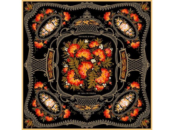 Платок Тагильский поднос, черный Платок Тагильский поднос, черный