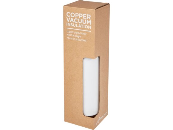 Спортивная бутылка Thor объемом 750 мл с медной обшивкой и вакуумной изоляцией, белый