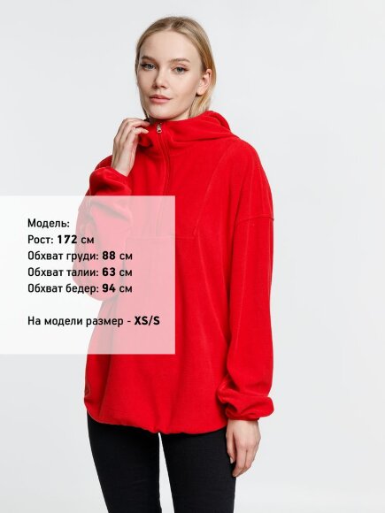 Анорак флисовый унисекс Fliska, красный Анорак флисовый унисекс Fliska, красный