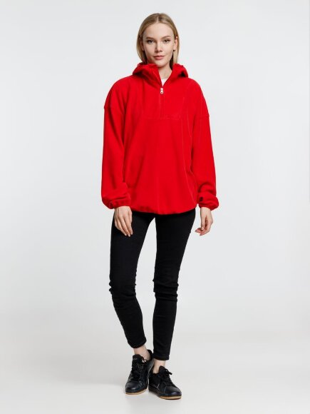 Анорак флисовый унисекс Fliska, красный Анорак флисовый унисекс Fliska, красный