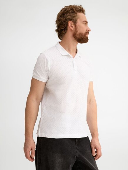 Рубашка поло мужская Brandy Men, белая с темно-синим