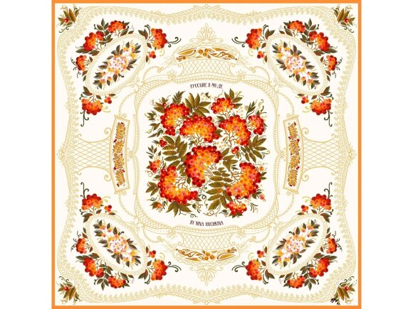 Платок Тагильский поднос, молочный Платок Тагильский поднос, молочный