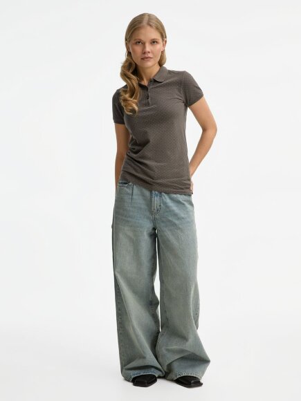 Рубашка поло женская Brandy Women, темно-серая с белым