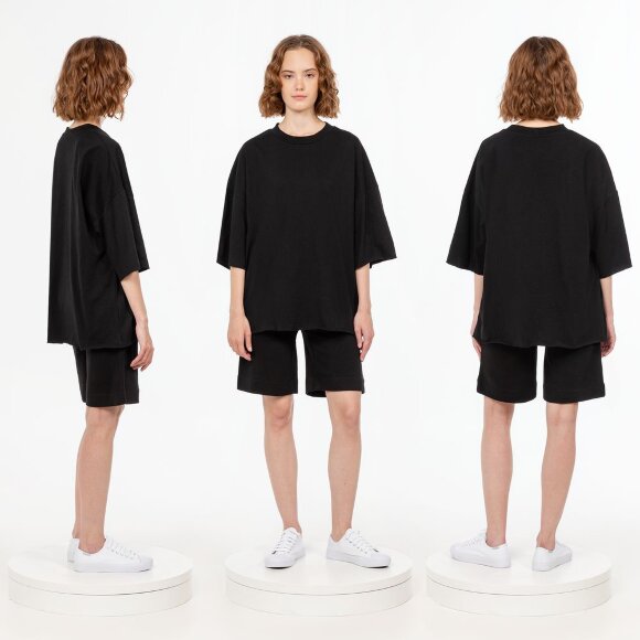 Футболка унисекс оверсайз T1, черная Футболка унисекс оверсайз T1, черная