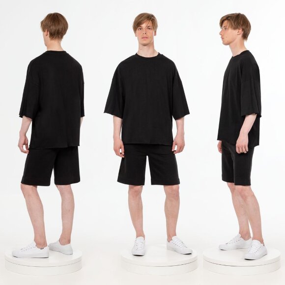 Футболка унисекс оверсайз T1, черная Футболка унисекс оверсайз T1, черная