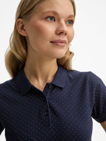 Рубашка поло женская Brandy Women, темно-синяя с белым Рубашка поло женская Brandy Women, темно-синяя с белым