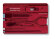 Швейцарская карточка VICTORINOX SwissCard Classic, 10 функций, полупрозрачная красная