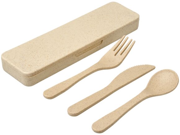 Набор столовых приборов Bamberg из бамбукового волокна, бежевый Набор столовых приборов Bamberg из бамбукового волокна, бежевый
