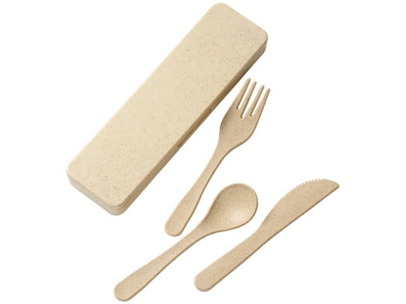 Набор столовых приборов Bamberg из бамбукового волокна, бежевый Набор столовых приборов Bamberg из бамбукового волокна, бежевый