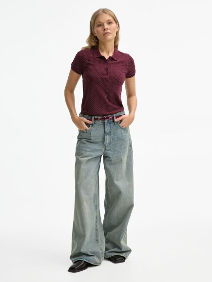 Рубашка поло женская Brandy Women, бордовая с белым Рубашка поло женская Brandy Women, бордовая с белым