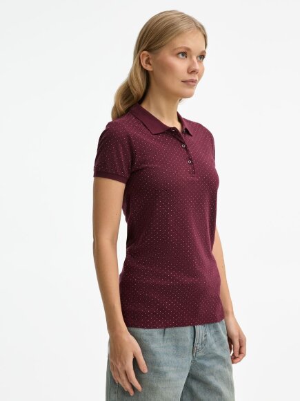 Рубашка поло женская Brandy Women, бордовая с белым