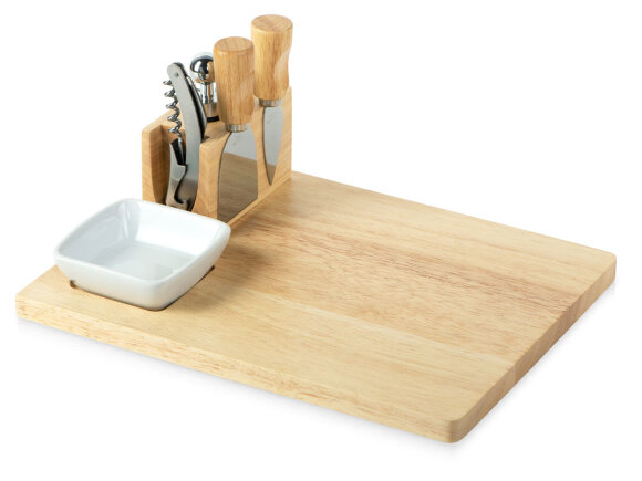 Набор Save time для сыра и вина со съемной подставкой, натуральный, серебристый Набор Save time для сыра и вина со съемной подставкой, натуральный, серебристый