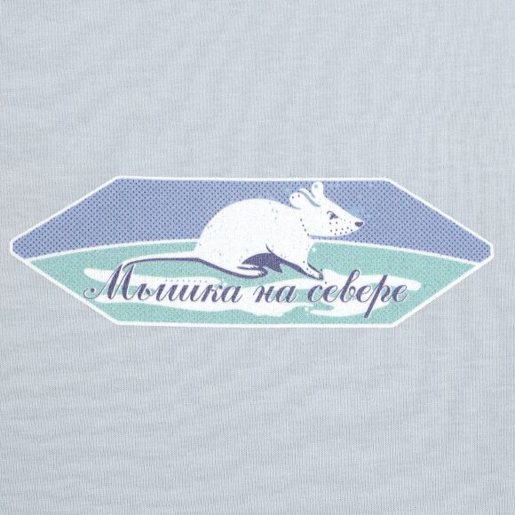 Футболка мужская «Мышка на севере», голубая Футболка мужская «Мышка на севере», голубая