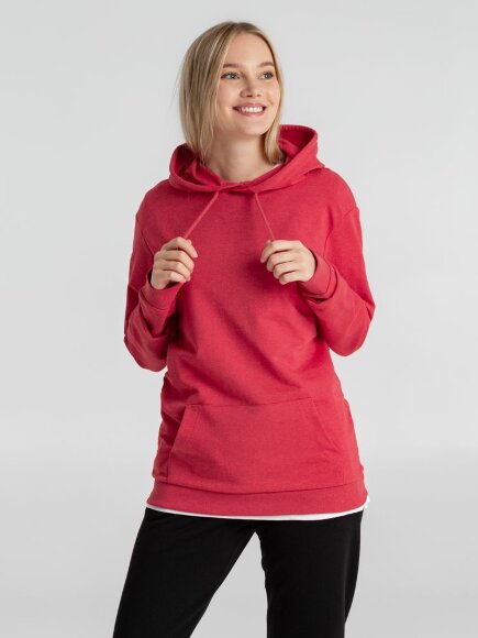 Толстовка с капюшоном унисекс Hoodie, красный меланж Толстовка с капюшоном унисекс Hoodie, красный меланж