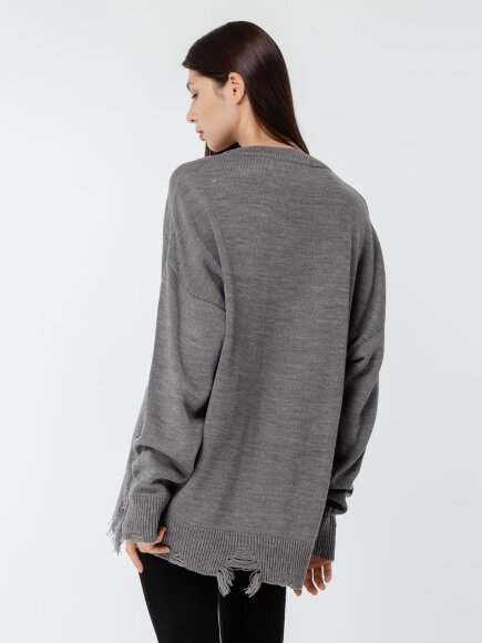 Джемпер оверсайз унисекс Grunge, серый