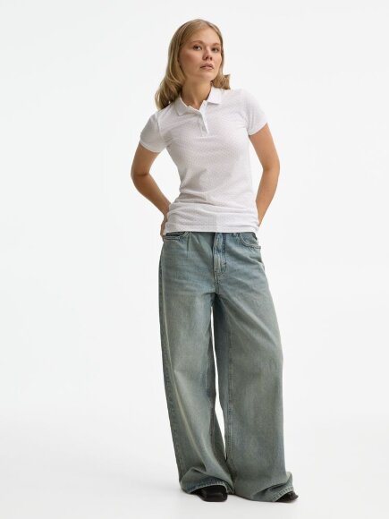 Рубашка поло женская Brandy Women, белая с темно-синим