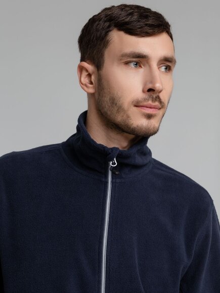 Куртка флисовая мужская Twohand, темно-синяя Куртка флисовая мужская Twohand, темно-синяя