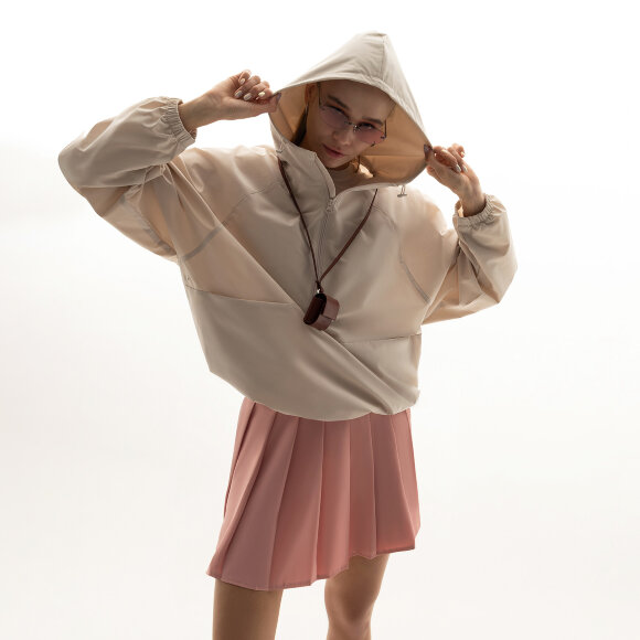 Ветровка (анорак) оверсайз унисекс RISSMAN, бежевая Ветровка (анорак) оверсайз унисекс RISSMAN, бежевая