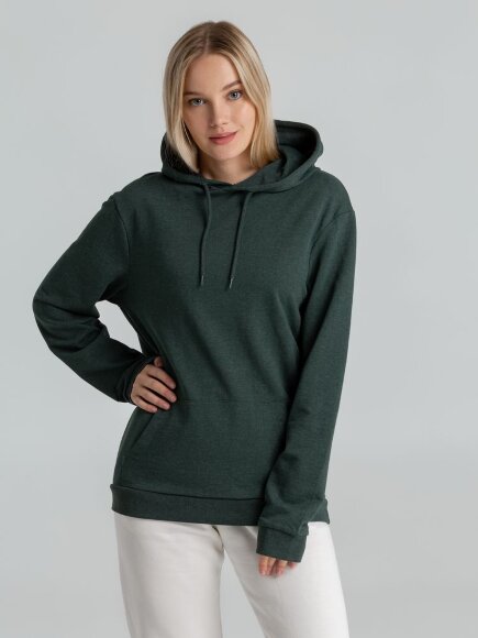 Толстовка с капюшоном унисекс Hoodie, темно-зеленый меланж Толстовка с капюшоном унисекс Hoodie, темно-зеленый меланж