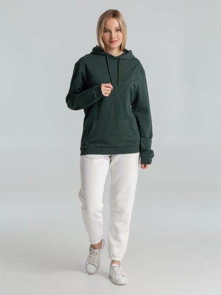 Толстовка с капюшоном унисекс Hoodie, темно-зеленый меланж Толстовка с капюшоном унисекс Hoodie, темно-зеленый меланж