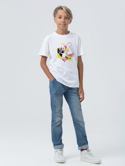 Футболка детская «Обними кота», белая Футболка детская «Обними кота», белая