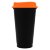 Стакан с крышкой Color Cap Black, черный с оранжевым