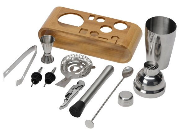 Набор Bartender для приготовления коктейлей на бамбуковой подставке Набор Bartender для приготовления коктейлей на бамбуковой подставке