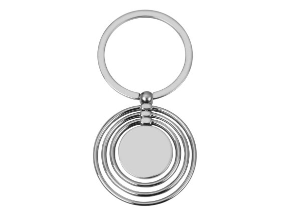 Брелок с 3 кольцами и диском, вращающимися вокруг одной оси, серебристый Брелок с 3 кольцами и диском, вращающимися вокруг одной оси, серебристый
