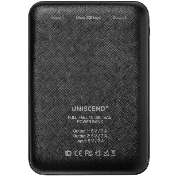 Внешний аккумулятор Uniscend Full Feel 10000 мАч с индикатором, черный