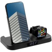 Зарядная станция с часами Clock Nest, черная Зарядная станция с часами Clock Nest, черная