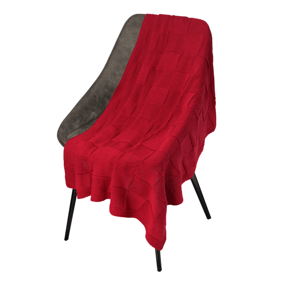 Плед Cella вязаный, красный (без подарочной коробки) Плед Cella вязаный, красный (без подарочной коробки)