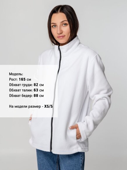 Куртка флисовая унисекс Manakin, белая Куртка флисовая унисекс Manakin, белая