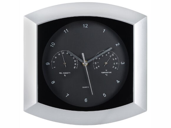 Погодная станция настенная Кусто, серебристый/черный (Р)