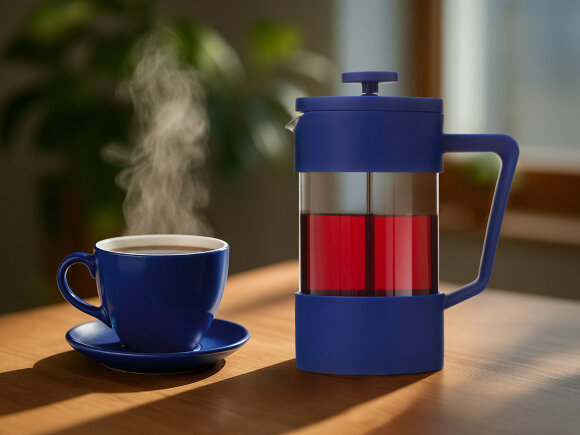 Пластиковый френч-пресс Intense, 600мл, темно-синий Пластиковый френч-пресс Intense, 600мл, темно-синий