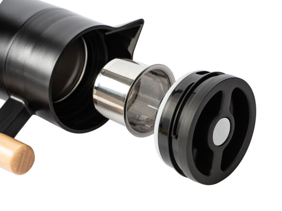 Вакуумный термокувшин Arctic с ситечком, 1200мл, черный Вакуумный термокувшин Arctic с ситечком, 1200мл, черный