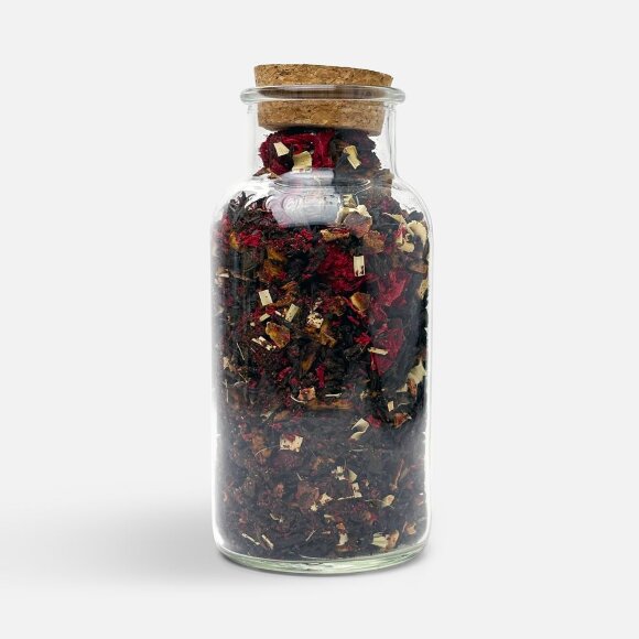 Чай «Сокочай», черный с соком ананаса с вишней, цветками и коркой граната и лемонграссом Чай «Сокочай», черный с соком ананаса с вишней, цветками и коркой граната и лемонграссом