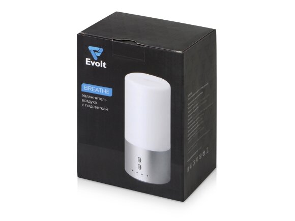 Увлажнитель воздуха с подсветкой Breathe, белый/серебристый Увлажнитель воздуха с подсветкой Breathe, белый/серебристый