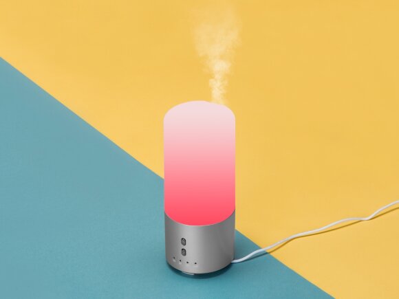 Увлажнитель воздуха с подсветкой Breathe, белый/серебристый Увлажнитель воздуха с подсветкой Breathe, белый/серебристый