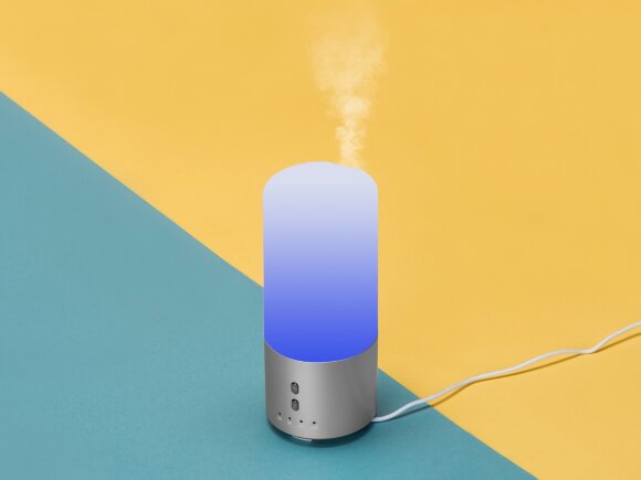 Увлажнитель воздуха с подсветкой Breathe, белый/серебристый Увлажнитель воздуха с подсветкой Breathe, белый/серебристый