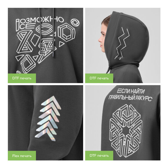 Худи с капюшоном, унисекс ALEX антрацит, размер M Худи с капюшоном, унисекс ALEX антрацит, размер M