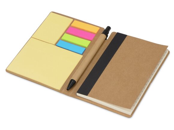 Блокнот А6 Write and stick с ручкой и набором стикеров, черный Блокнот А6 Write and stick с ручкой и набором стикеров, черный