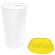 Стакан с крышкой Color Cap White, белый с желтым