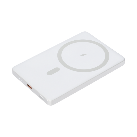 Внешний аккумулятор Atlantis PD 5000mAh с функцией беспроводной зарядки 15W, серебряный