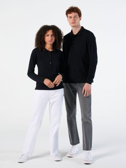 Рубашка поло мужская с длинным рукавом Winter II 210 бежевая Рубашка поло мужская с длинным рукавом Winter II 210 бежевая