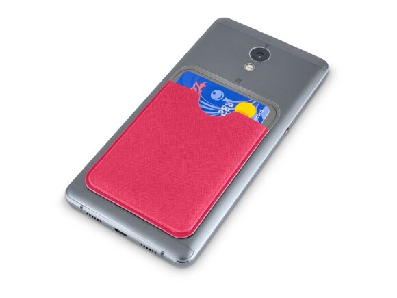 Чехол-картхолдер Favor на клеевой основе на телефон для пластиковых карт и и карт доступа, фуксия