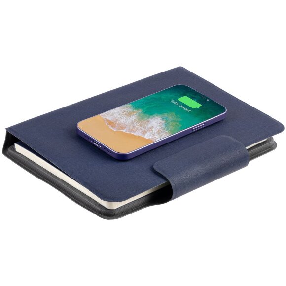 Органайзер с блокнотом и аккумулятором Oiro, синий Органайзер с блокнотом и аккумулятором Oiro, синий