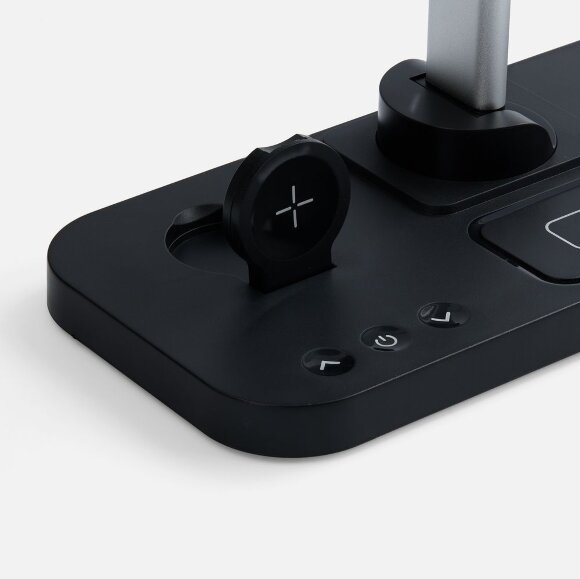 Настольная лампа с беспроводной зарядкой Power Light, черная Настольная лампа с беспроводной зарядкой Power Light, черная