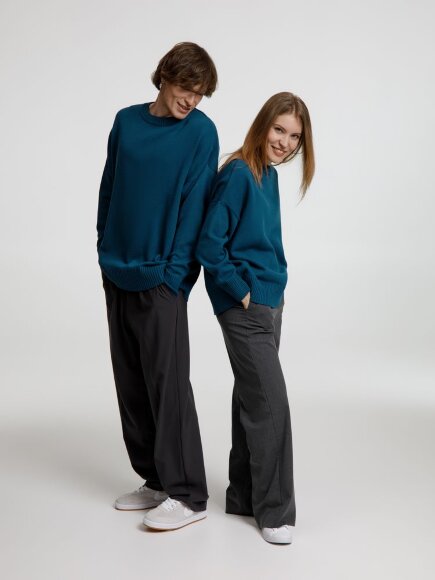 Джемпер оверсайз унисекс Stated в сумке, синий (морская волна)